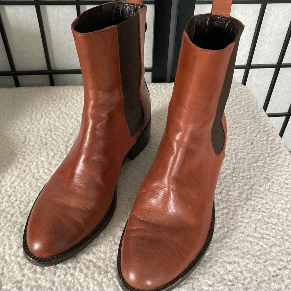 Cole Haan Nike Air Merit Evan Leather Short Waterproof Brown Booties Boots 8